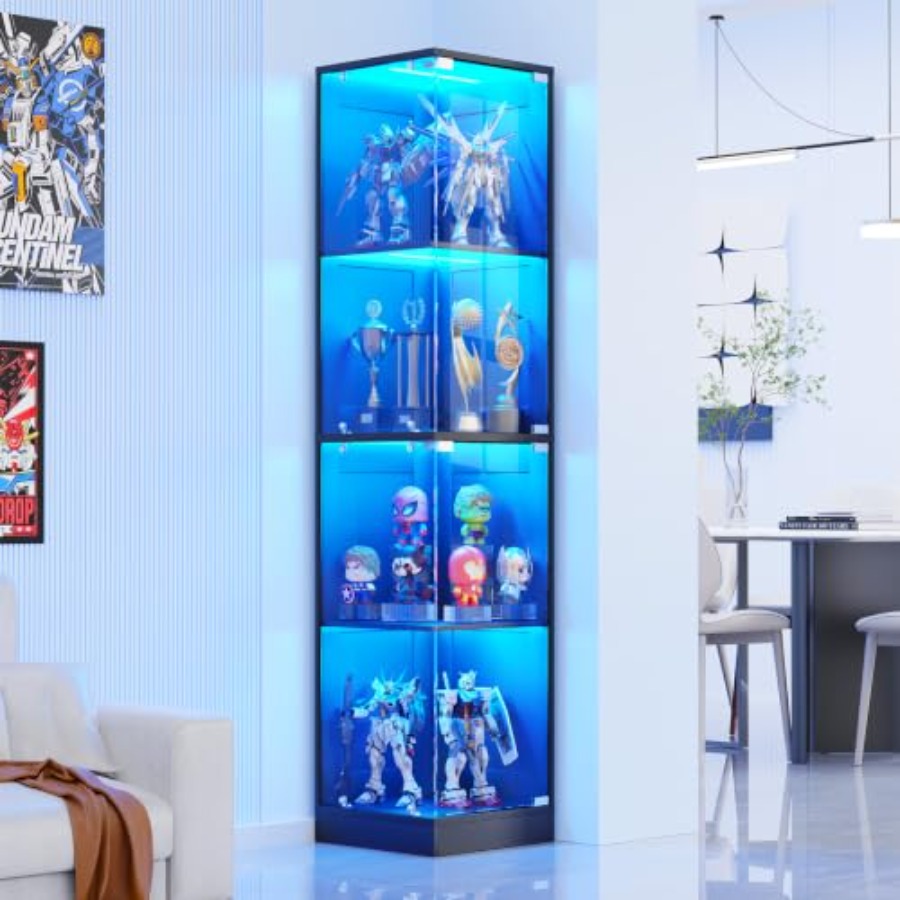 خزانة عرض زاوية بأبواب زجاجية، - مراجعة Collectible Collection وسعره